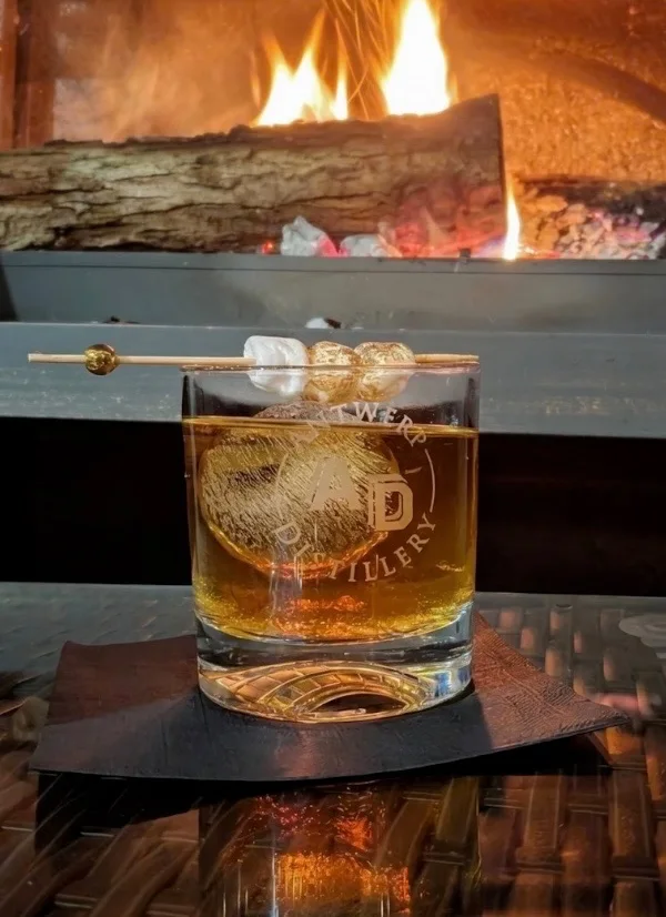 The Campfire cocktail served at Antwerp Distillery